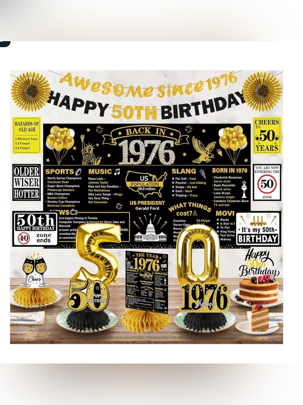 New 50th Birthday Party Decoration Kit